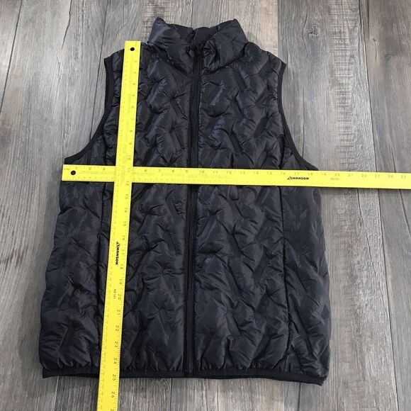 Tangerine Womens Puffer Vest Black Full Zip Packable Pockets Active Wear Medium - Picture 5 of 12